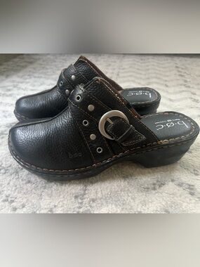 b.o.c. Born Concepts Karley Clog Slip-On Mules Black Leather